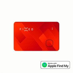 FIXED Smart tracker Tag Card s podporou Find My, bezdrátové nabíjení, červená
