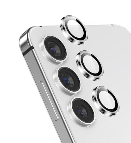Nuvo ochranné sklo kamery na Samsung Galaxy S24 strieborné