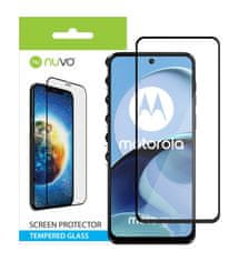 Nuvo ochranné sklo na displej pre Motorola Moto G14 4G čierny rám