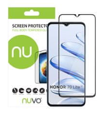 Nuvo ochranné sklo na displej pre Honor 70 Lite 5G čierny rám