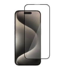 Nuvo ochranné sklo na displej pre Apple iPhone 15 Pro čierny rám