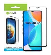 Nuvo ochranné sklo na displej pre Honor X6 4G čierny rám