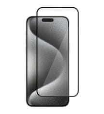 Nuvo ochranné sklo na displej pre Apple iPhone 15 Pro Max čierny rám