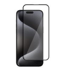 Nuvo ochranné sklo na displej pre Apple iPhone 15 Pro Max čierny rám