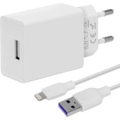 OBAL:ME Cestovná Nabíjačka USB-A 10W + USB-A/Lightning Kábel 1m White