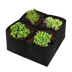 Netscroll Prenosný záhradný záhon s 4 priehradkami pre bujný a rýchly rast všetkých rastlín, záhon z odolného vzdušného plátna, ideálny pre zemiaky, kvety a všetky druhy zeleniny, RaisedGarden