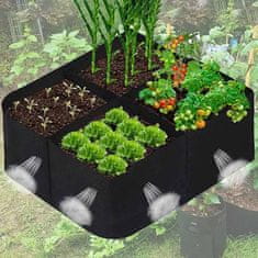 Netscroll Prenosný záhradný záhon s 4 priehradkami pre bujný a rýchly rast všetkých rastlín, záhon z odolného vzdušného plátna, ideálny pre zemiaky, kvety a všetky druhy zeleniny, RaisedGarden