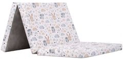 Baby Nellys Turistická matrace 120 x 60 cm, Zvířátka na louce - bílá se vzorem