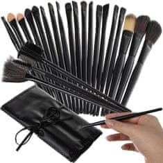 MG Makeup Brushes kozmetické štetce 24ks, čierne
