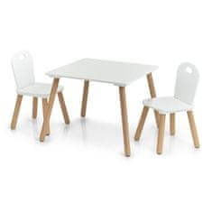Zeller Sada 3ks detského stola s dvoma stoličkami biela