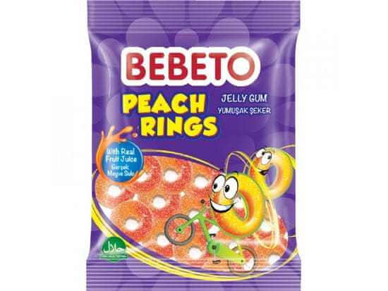 Bebeto  Peach rings želé bonbóny 80g
