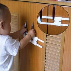 KIK Detský bezpečnostný zámok na nábytok 18x4cm - biely