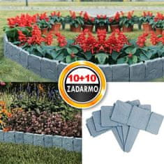HOME & MARKER® Záhradné obrubníky pripomínajúce kameň | MINIFENCE 10+10 ZADARMO
