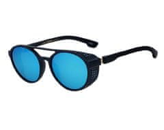 VeyRey Slnečné okuliare Cololial Steampunk Svetlo modrá sklíčka čierna Universal