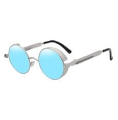 VeyRey Slnečné okuliare Emphunnyial Steampunk Svetlo modrá sklíčka strieborná Universal