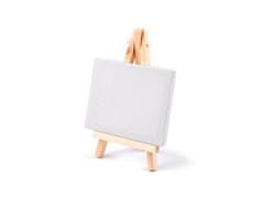Mini maliarsky stojan s plátnom - (8x10 cm) biela
