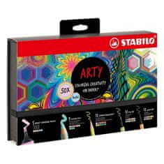 Stabilo ARTY Pastel - zvýrazňovače, pastelky, akvarelové pastelky, linery, fixky 50 ks
