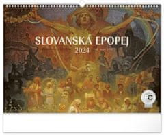 Kalendár 2024 nástenný: Alfons Mucha - Slovanská epopej, 48 × 33 cm
