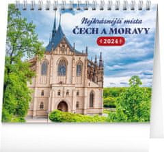 Kalendár 2024 stolný: Najkrajšie miesta Čiech a Moravy, 16,5 × 13 cm