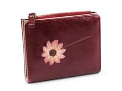 Dámska / dievčenská peňaženka s výšivkou 10x12 cm - granátová