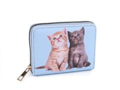 Dámska / dievčenská peňaženka mačky 9,5x12,5 cm - modrá svetlá