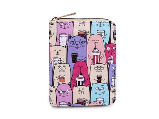 Dámska / dievčenská peňaženka mačky 9,5x12,5 cm - béžová svetlá