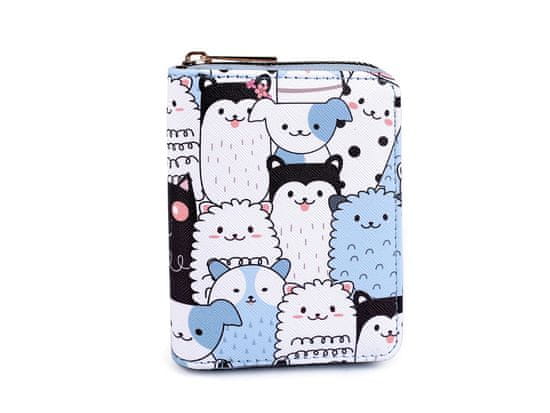 Dámska / dievčenská peňaženka mačky 9,5x12,5 cm - modrá svetlá