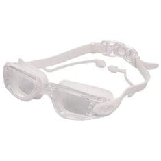 Silba plavecké okuliare so štuplemi do uší biela balenie 1 ks