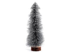 Dekorácia vianočný stromček s glitrami - strieborná