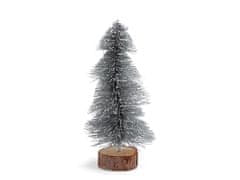 Dekorácia vianočný stromček s glitrami - (20 cm) strieborná