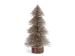 Dekorácia vianočný stromček s glitrami - (18 cm) zlatá