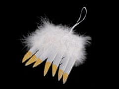 Dekorácie anjelské krídla s metalickým efektom - biela zlatá