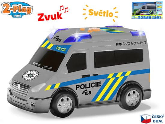 Mikro Trading 2-Play Traffic Auto polícia CZ design 13,5 cm voľný chod so svetlom a zvukom