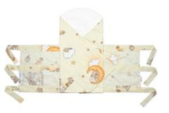 Baby Nellys Bavlněný náhradní povlak na zavinovačku 71x78cm, LALLY Medvídek na žebříku, žlutý