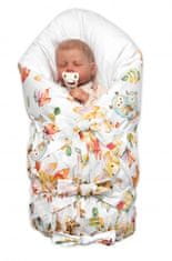 Baby Nellys Náhradní povlak na péřovou zavinovačku MAXI LALLY Baby Nellys,Cute Animals 85x85cm, bílý