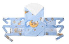 Baby Nellys Bavlněný náhradní povlak na zavinovačku 71x78cm, LALLY Medvídek na žebříku,modrý