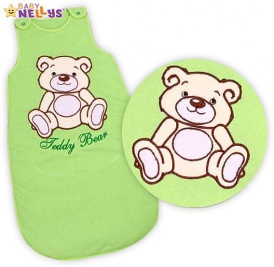 Baby Nellys Spací vak Teddy Bear Baby Nellys - sv. zelený vel. 1