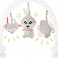 4Baby Plyšový oblouk s hračkami Rabbit, šedý