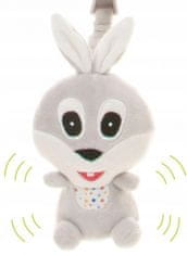 4Baby Závěsná plyšová hračka s pískátkem, Rabbit, šedá