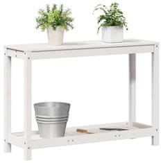 Vidaxl Stôl na presádzanie s policou biely 108x35x75 cm borovica