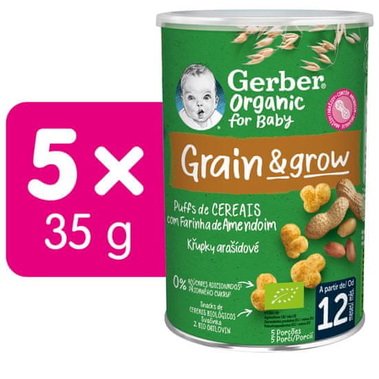 Gerber Organic chrumky arašidové 5x35 g