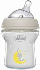 Chicco Láhev kojenecká sklo Natural Feeling 150 ml neutral 0m+