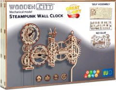 Wooden city 3D puzzle Steampunk nástenné hodiny 269 dielov