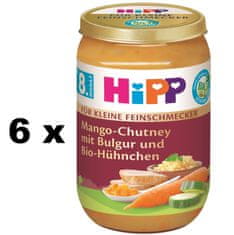 HiPP Malý Gurmán BIO Mango Chutney s bulgurem a kuřecím masem a zeleninou od 8. měsíce, 6 x 220 g