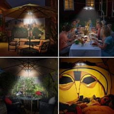 HOME & MARKER® Dáždnikové LED vonkajšie svetlo s 3 režimami osvetlenia (3,5 cm x 16,5 cm x 16,5 cm) | BRELLAGLO