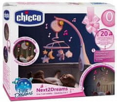 Chicco Kolotoč nad postýlku a závěsná hračka 3v1 Next2Dreams růžová 0m+