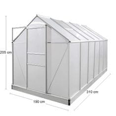 nabbi Záhradný skleník Glasshouse 310x190x205 cm - priehľadná
