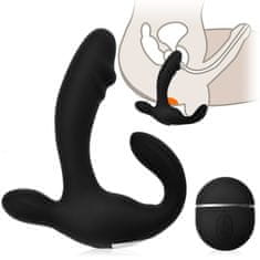 XSARA Masažér prostaty a hráze - 100 možností laskání - dálkové ovládání se dvěma pohony. - 75297532