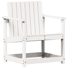 Vidaxl Záhradná stolička biela 62x56x77 cm borovicový masív