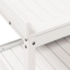 Vidaxl Stôl na presádzanie s policami biely 82,5x45x86,5 cm borovica